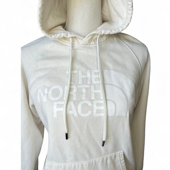 The North Face Women's Half Dome Fleece Pullover Hoodie white dune Gorpcore - Picture 3 of 7